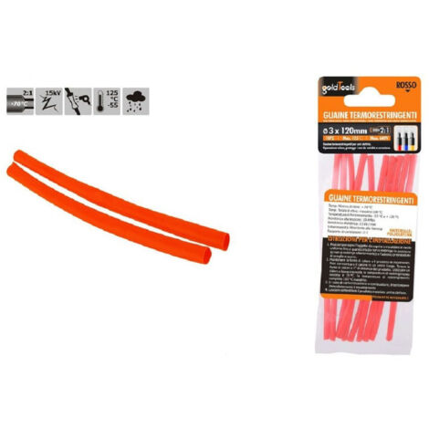 Set 10 Pz Guaine Termorestrings Rosse 3x120 Mm Pour Cavis 57082 (1/2)