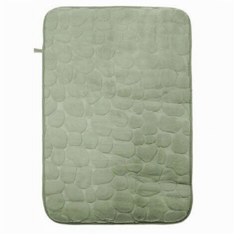 Tappetino In Tessutute Effetto Sassi Per Arredo Bagno 45x70 Cm 79929 Verde (1/2)