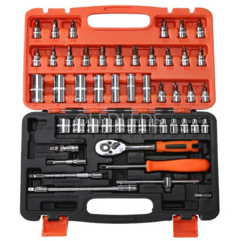 Jeu De Clés à Douilles Avec Cliquet 53 Pièces Chrome Vanadium En Coffret (1/5)