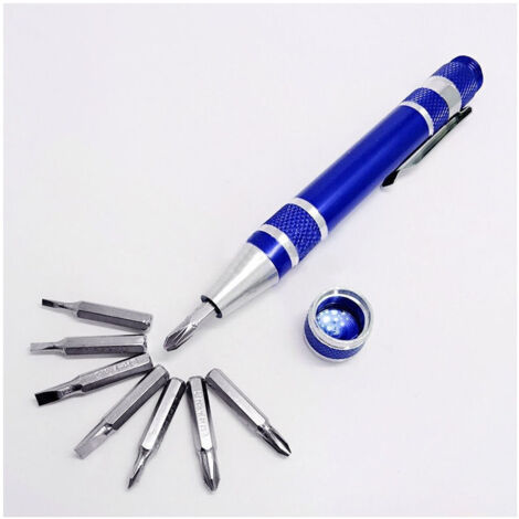 Ensemble De Tournevis De Précision Multifonctionnel 8 En 1 En Aluminium Avec Stylo Et Embouts De Tournevis Torx (1/2)