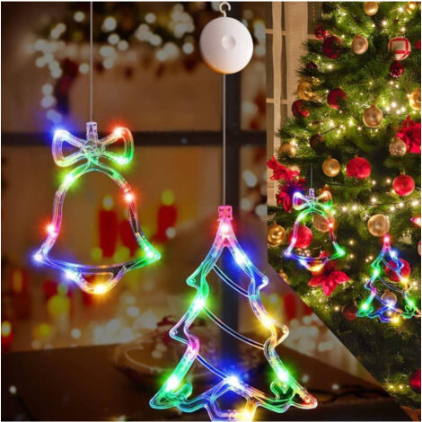Lumières De Noël à Piles Avec Ventouse Rideau Lumineux Pour Vitres Multicolores (1/5)