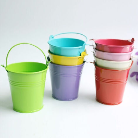 12 Decoupage Seau En Fer Blanc Porte-plante Jardin Fleuriste Conteneur En Métal (1/2)