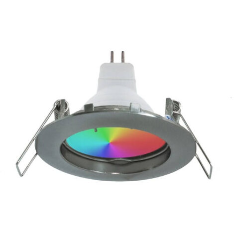 Rvb Led Spotlight + 6000k 6w 12v 12v Encastré 6cm Rebbw Rgbw Effets Bateau Coloré Léger Argent (1/5)