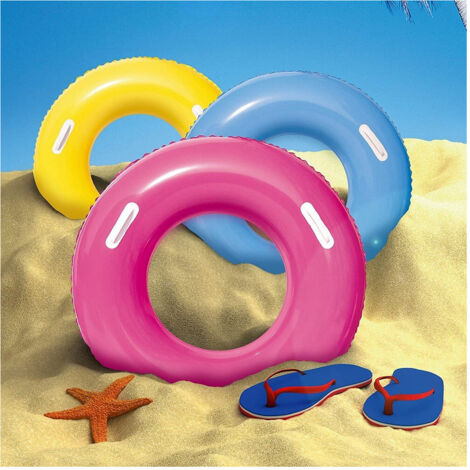 Salvagente Colorato Ciambella With Maniglie 36084 Permare Piscina 91 Cm 3 Colours (1/5)