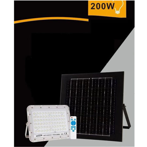 Panneau Solaire Spot 200 W Lumière Froide 6500k Ip65 Télécommande S12a-200w (1/3)