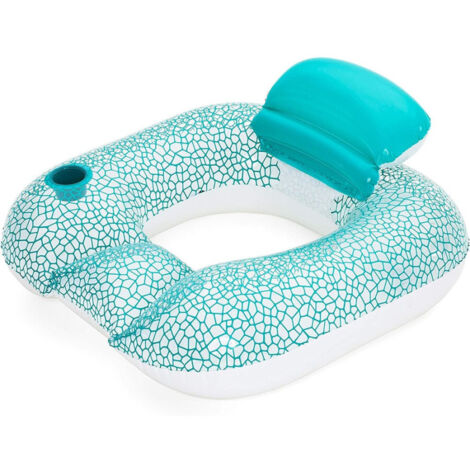 SLOOSH Matelas Gonflable Premium – Transat De Piscine En Tissu – Dossier Réclinable – Porte-Gobelets – Flotteur Été Adulte