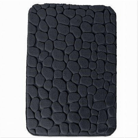 Tappeto Tappetino In Tessuto Per Bagno Arredo 45x75 Cm Effetto Sassi Nero 69970 (1/2)