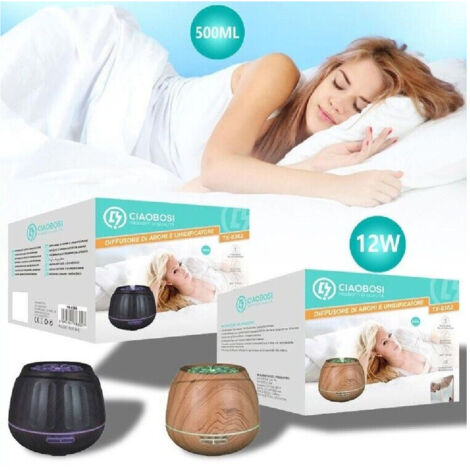 Diffuseur D'arômes, Humidificateur Ultrasonique 500 Ml, 12 W, Aromathérapie, Lumière Led Colorée, Tx-8362 (1/5)