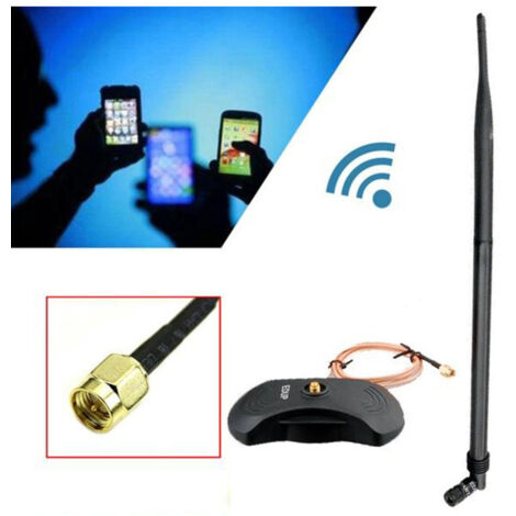 Antenne Sans Fil Omnidiretionnelle 28dbi Avec Fixation Rp-sma 2.4ghz Base Magnetique (1/2)