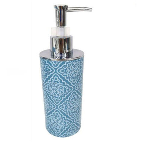 Distributeur De Savon Liquide Bleu Clair Avec Décor En Majolique Accessoires De Salle De Bain 87025 (1/2)