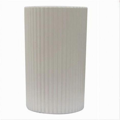 Bicchiere Portaspazzolini Colore Bianco Rigato Accessorio Per Arredo Bagno 79163 (1/5)