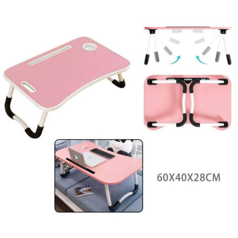 Tavolino Pieghevole Rosa Supporto Per Computer Portatile Laptop Salvaspazio Casa (1/3)