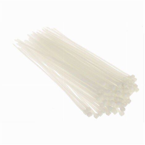 Définissez 100 Pinces Auto-bloquantes Pcs En Nylon Blanc 4.8x200 Mm 48-200-b (1/3)