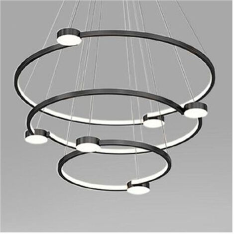 Copy Of Lampadario A Sospensione Led 20w Cerchio Con Telecomando Design Moderno Nero 71095 (1/4)