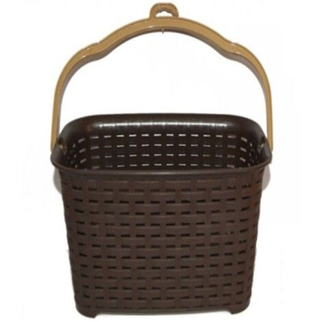 Panier à Pinces à Linge En Plastique Coloré Effet Rotin (1/2)