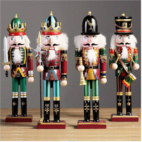 4 X Soldat Casse-noisette De Noël En Bois 30cm Décorations De Noël 4 Pièces (1/5)