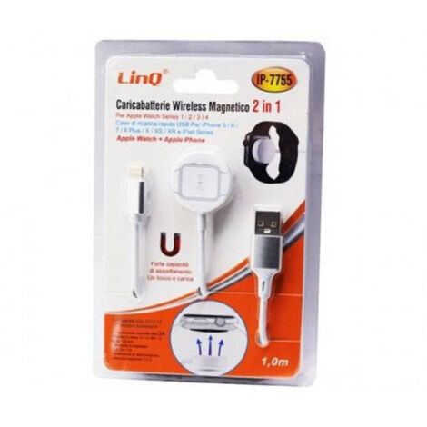 Wireless Magnetic Caricatters 2in1 For Watch 1 2 3 4 Iphone 1mt Ip-7755 (1/2)