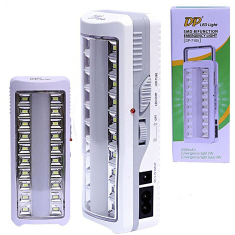 Lampe De Secours 20 Smd Led Avec Neon Rechargeable Pour Maison Voiture Camping-car 7105 (1/4)