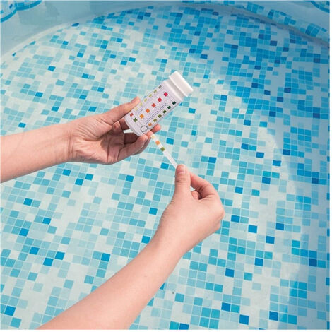 Bandelettes De Test Pour Eau De Piscine Spa 3in1 50 Pcs 3 Fonctions Chlore Ph Et Alcalinité 58142 (1/5)