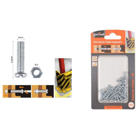 Set 40 Pz View Croce Tonda 3x12 Mm With Exagonal Daid M3 90952 (1/2)