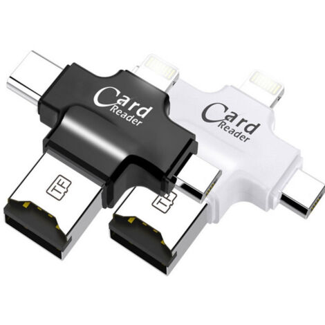 4-in-1 Microsd Android Ios Windows Pc Card Reader Fat32 White (1/5)