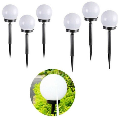 6 Lampione Solare 1 Led Giardino 10 Cm Picchetto Lampade Globo Esterni Te-b0164 (1/4)