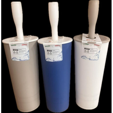 Portascopino In Plastica Opaca Con Scopino In Metallo Cromato – Made In Italy, Colori Assortiti (Beige)