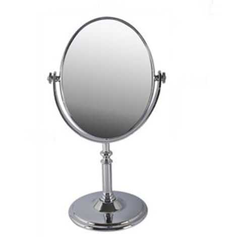 Miroir De Maquillage Ovale De Table Pivotant Accessoire De Salle De Bain Femme 33.5cm 52770 (1/2)