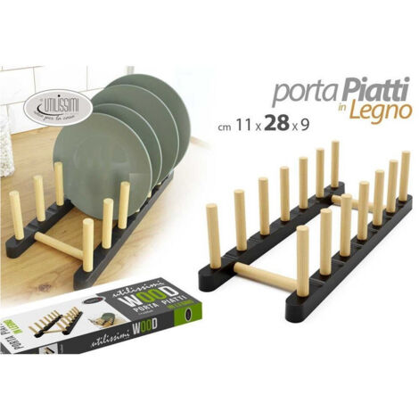 Porte-assiettes En Bois 11x28x9cm Organisateur Porte-assiettes Cuisine 838293 (1/3)