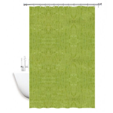Rideau De Douche Imperméable Vert 2d 180 X 220 Cm Avec Anneaux 52131 (1/3)