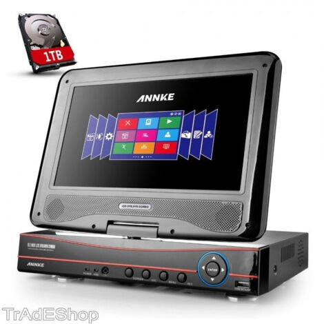 Dvr Nvr Combo Ahd Videosorveglianza 4 Ch Canali Schermo Lcd 10.1" H.264 (1/2)
