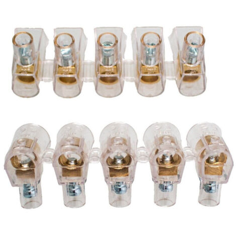 Morsetto Zenitech 5 Terminali Unipolari | Domino Per Cavi 2.5 / 4 / 6 Mm² | Collegamenti Elettrici Sicuri E CE - 3