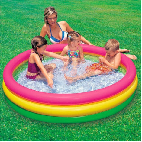 Piscina 3 Anells Gonsible Color Verde Giallia 114 X 25 Cm Children 57412 (1/5)