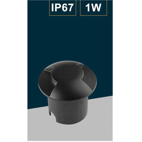 Planetitaly Mini Faretto LED Incasso Da Esterno IP67 1W Calpestabile Nero - Luce Naturale 4000K Per Giardino E Viali