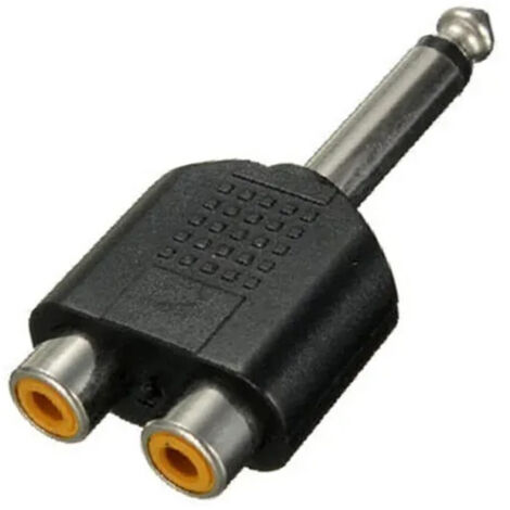 Connettore Adattatore 1 Jack 6,5mm Spina Maschio–2 Rca Femmina Stereo Maxtech C-018 (1/4)
