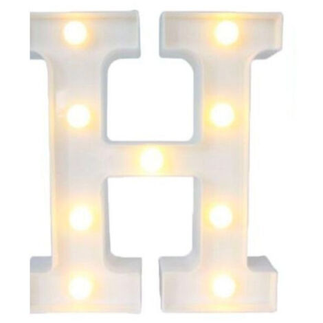 Lettre H Luminosa Avec Les Droites Batteria Decorations Pour Casa Dim. 22 Cm (1/2)