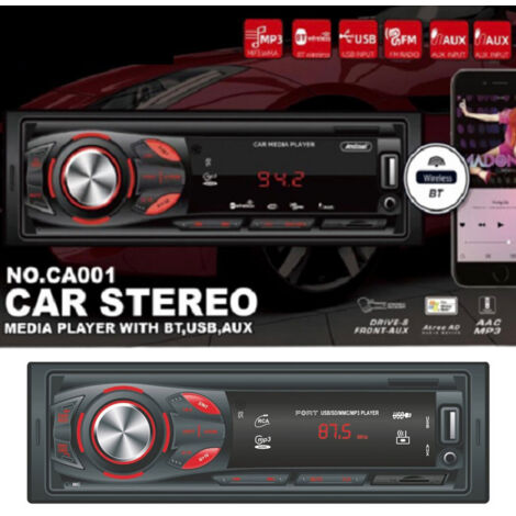 Geloo Stéréo Marine Radio étanche Lecteur Multimédia Récepteur Stéréo Universel étanche MP3 MP5 pour Bateau, Lecteur Am/FM pour Yachts, Bateaux Marins