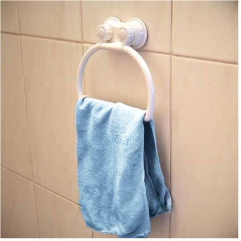 Anneau Porte-serviettes Pour Invités Avec Ventouse Blanc (1/2)