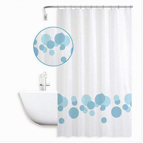 Tenda Per Doccia Vasca Bagno Design Con Cerchi Bicolore 240x200cm 12 Ganci 87600