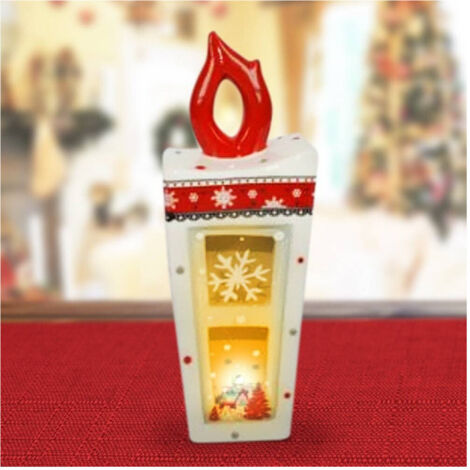 Lanterna In Ceramica Candela With Electrical Lumino 21 Cm (1/2)