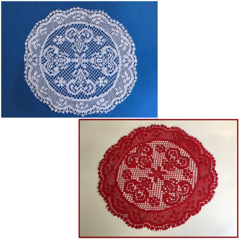 2x Centrotavola Centrino Sottopiatto Per Decorazioni Bomboniere Centrino Rotondo (1/3)