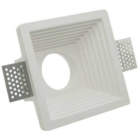 Portafaretto Incasso In Gessor For Faretto Gu10 Motivo Quadrato Gs-19 (1/4)