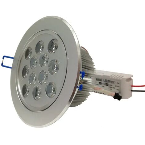 Spotlight 12 Led 12w Lumière De Ressort De Point De Vue Réglable En Retrait Avec Des Ailerons De Conducteurs (1/2)