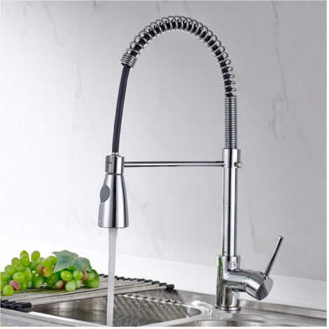 Mitigeur D'évier De Cuisine Douche Professionnelle îlot Robinet D'évier Chromé (1/2)