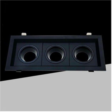 Spot Rotatif En Retrait Noir En Retrait Pour Ampoules De Lumière Gu10 Gu5.3 P33-n3 (1/3)