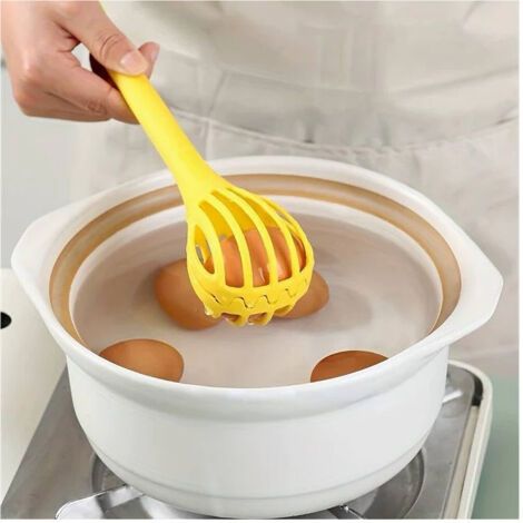 Frusta Rotante Multifunzione In Silicone E PP – Per Uova, Crema E Burro, Manico Ergonomico, Colore Bianco, Per Cucina