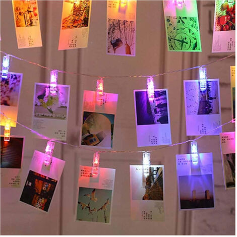 Guirlande Lumineuse 10 Clips Led Pour Suspendre Des Photos Multicolores (1/5)