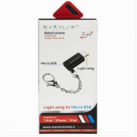 Compatibilité De L'adaptateur Lightning Vers Micro Usb Iphone Ipod Ipad Maxtech Ln-5pin (1/4)