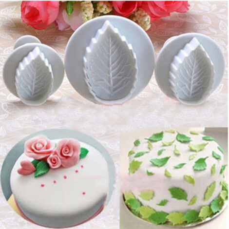 Ateco Set 3 Stampini Per Pasta Di Zucchero - Forma Foglia Stretta - Plastica Per Decorazioni Cake Design - 2