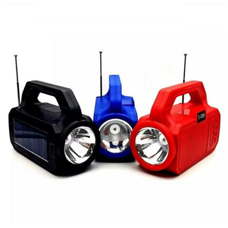 Enceinte Bluetooth Portable Radio Usb Microsd Panneau Solaire 5w Lampe De Poche Led T-5291 (1/5)